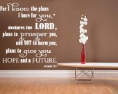 Wall Decal Scripture Jeremiah Plans For You HUGE VINYL WALL ART