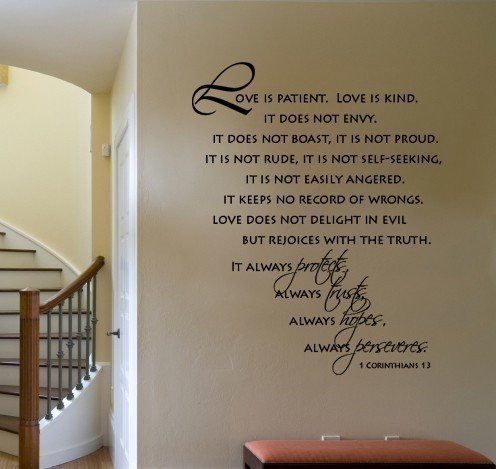 vinyl wall quotes. LOVE IS PATIENT LOVE IS KIND Vinyl Wall Quote