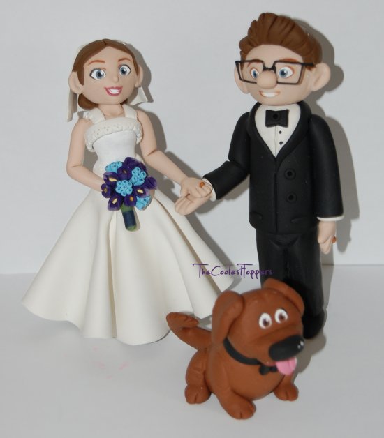 Disney UP Carl Ellie and Doug The Dog Wedding Cake Topper